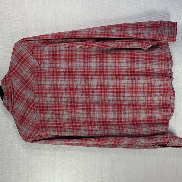 Vans Top Long Sleeve Button-Down Flannel Plaid Collar Red Gray Size Medium - Picture 6 of 9